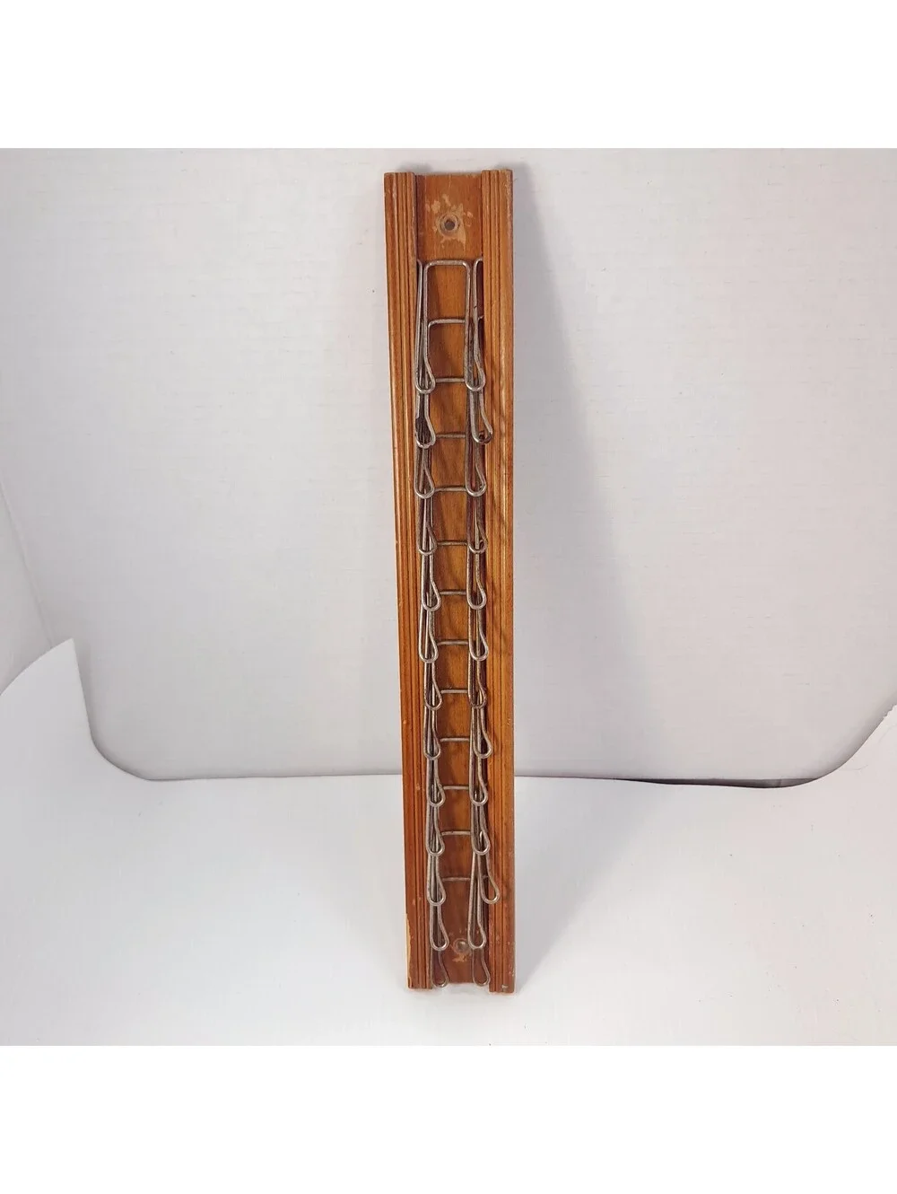 Vintage Tie Rack Belt Rack Tie Organizer Wood metal 13 Hooks organizer wall hook